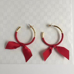 J.Crew Red Bow Earrings